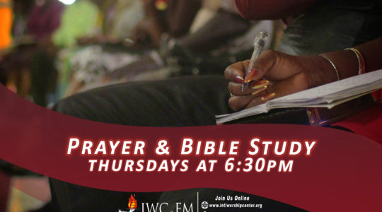 Praise, Prayer and Bible Study: Thursdays at 6:30 P.M.
